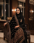 Midnight Heirloom - Luxury Velvet Shawl Abaya Set