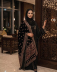 Midnight Heirloom - Luxury Velvet Shawl Abaya Set