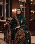 Emerald Heirloom - Luxury Velvet Shawl Abaya Set