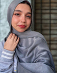 Extra Drape Hijabs - Festive Edition - Grey/Silver
