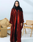 Dazzle Open Abaya - Ruby