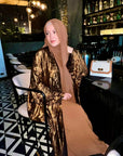 Dazzle Open Abaya - Golden Sand