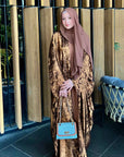 Dazzle Open Abaya - Golden Sand