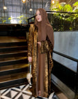 Dazzle Open Abaya - Golden Sand