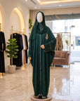 Emerald Heirloom - Luxury Velvet Shawl Abaya Set