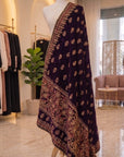 Plum Heirloom - Luxury Velvet Shawl Abaya Set