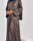 Printed Foil Abaya - Snake print
