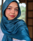 Extra Drape Hijabs - Festive Edition - Teal Blue