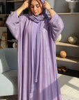 Dazzle Open Abaya - Lilac Mist