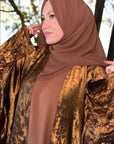 Dazzle Open Abaya - Golden Sand