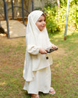Mirha Kids Abaya Set - Off-White
