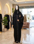 Midnight Heirloom - Luxury Velvet Shawl Abaya Set