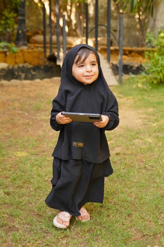 Mirha Kids Abaya Set - Black