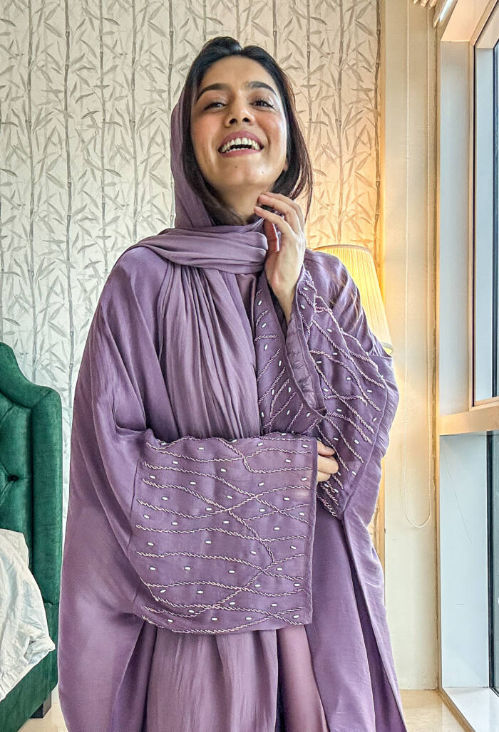 Royalty Enhanced Abaya Set- Lavender