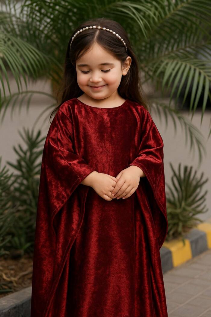 Kids Luxury Kaftan - Ruby